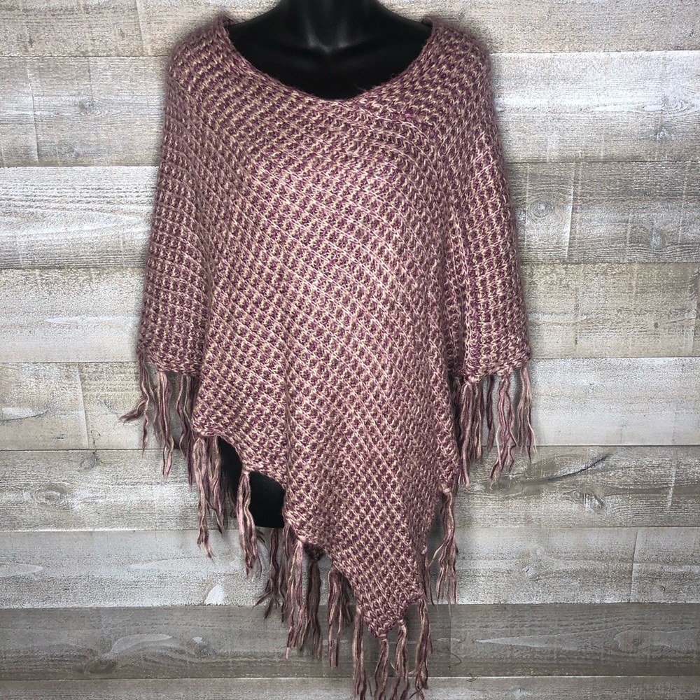 Fall knit sweater fringe poncho cozy sweater festival oktoberfest poncho